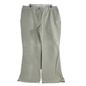 Isaac Mizrahi Khaki Pants Women's 18 Twill Beige Shaped Hip & Thigh Chinos